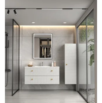 Zrcadlo Erga Samira, LED zrcadlo 60x80cm v černém rámu, 2185 lm, 3 barvy světla, přední/zadní osvětlení, ERG-V01-SAMIRA-6080-BK