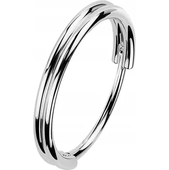 Piercing Titanový kroužek (clicker) s dvojitým zdobením do nosu (nostril), 0,8/8, stříbrný