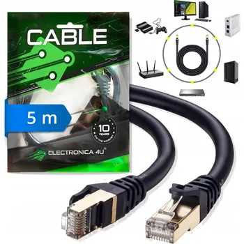 Síťový kabel Síťový kabel Ethernet RJ45 Cat7 kat. 7 AWG26 10 Gb/s 600MHz 5m 500cm