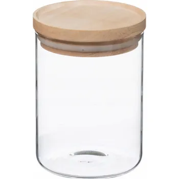 Keramický dřez SKLENĚNÁ NÁDOBA S DŘEVĚNÝM KORKEM 600 ml