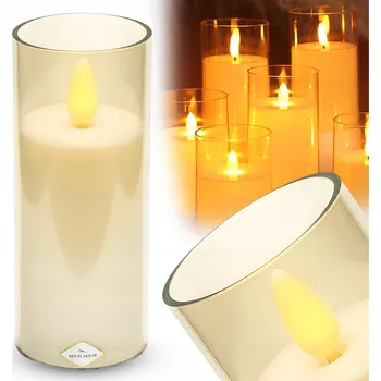 Svíčka DEKORATIVNÍ LED SVÍČKA S EFEKTEM PLAMENE, SVÍČKA - NÁHRADA NA BATERIE 12,5 CM