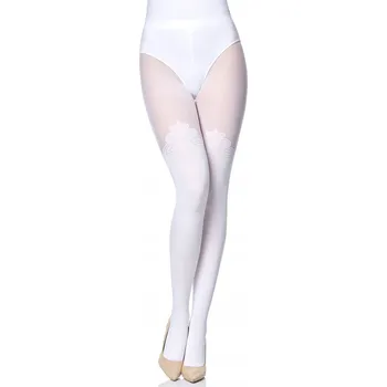 Dámské punčochy Dámské Punčocháče 60 DEN se vzorem punčocháče kolena MS-389 Bílé XL