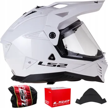 Helma na motorku LS2 MX702 PIONEER II Motocyklová Přilba Adventure Cross Enduro Bílá M