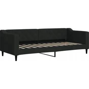 Pohovka Černá pohovka s funkcí spaní 223 x 90 x 67 cm, materiál: tkanina, kov, dřevo