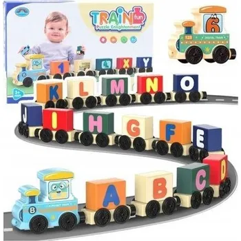 ostatní stavebnice Vzdělávací Vláček Stavebnice ke Složení Písmena Čísla Barevný 16 dílků