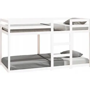 Postel Dřevěná Patrová Postel Borovice Bílá 195,5x95,5x112 cm