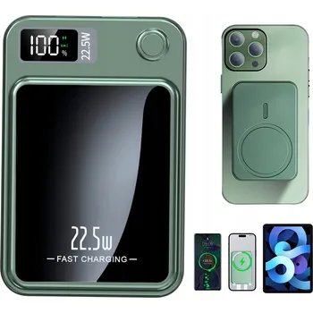 Powerbanka POWERBANKA 10000MAH S BEZDRÁTOVÝM NABÍJENÍM / LED INDIKÁTOR S USB-C/A PORTEM