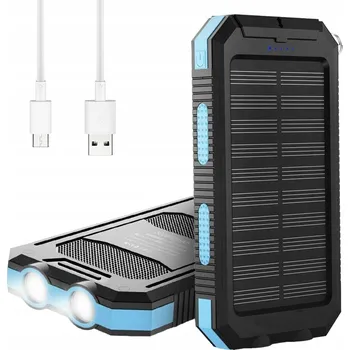 Powerbanka SOLÁRNÍ POWERBANKA 10000MAH S LED SVÍTILNOU