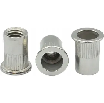 Matice NITONAKRĘTKA NIERDZEWNA PLOCHÁ NÝTOVACÍ MATICE M5 S DRÁŽKAMI INOX 100 Ks