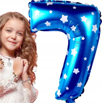 Balónek Fóliový balónek ČÍSLICE 7 Modrý Narozeniny 80 cm