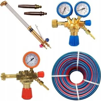 Zahradní hadice Hořák 50 cm sada pro ohřev a řezání propan-kyslíkem, hadice 10 m, redukční ventily, 5 trysek
