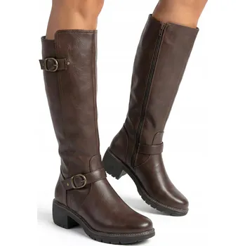 Dámské kozačky Wojtyłko dámské kozačky po koleno na sloupkovém podpatku, velikost 36