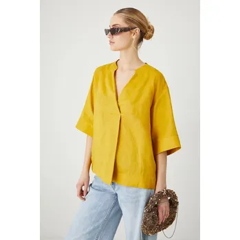 Dámská halenka Lněná halenka Medicine RS25.BKD901 žlutá 17X, vel. XS