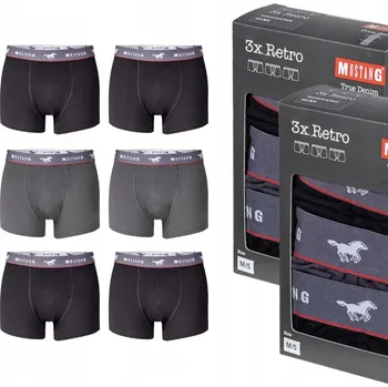 Pánské oblečení Boxerky MUSTANG True Denim BALENÍ 6 KUSŮ vel. M
