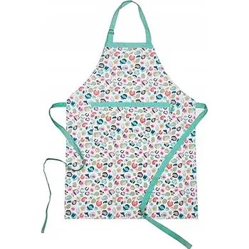 Kuchyňská zástěra KUCHYŇSKÁ ZÁSTĚRA ZÁSTĚRKA VZOR KVĚTINY A PÁNVE 60X75 CM