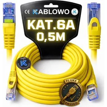 Síťový kabel LAN KABEL SÍŤOVÝ RJ45 CCA ETHERNET CAT.6A S/FTP 0,5M LANBERG