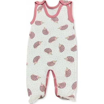 Kojenecký overall DUPIČKY rozepínací 68 PYŽAMO pro HOLČIČKU OVERAL JEŽCI RŮŽOVÁ