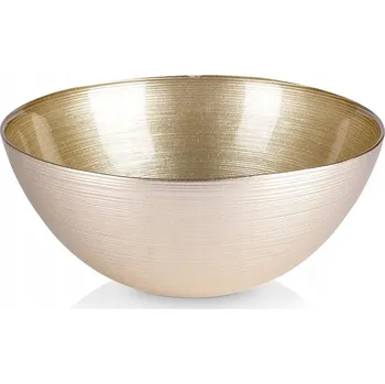 SKLENĚNÁ MÍSA ZLATÁ NA SALÁTY OVOCE 21 CM 1,7 L DEKORATIVNÍ