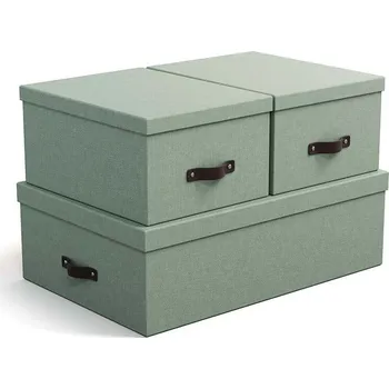 Úložný box Sada úložných boxů Bigso Box of Sweden Inge 3-pack 8113C1649LEA648 tyrkysová 06X