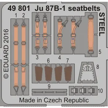 Plastikový model Eduard 1/48 Ju 87B-1 seatbelts STEEL (AIRFIX)