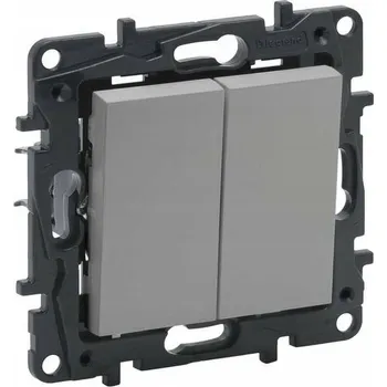 vypínač Dvojitý vypínač Legrand 1613669 stříbrný
