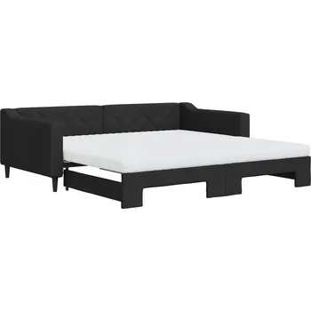 Pohovka Černá rozkládací pohovka s funkcí spaní 223 x 110 x 67 cm