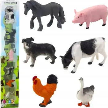 Figurka Sada Mini Figurek Kráva Kůň Prase Pes Kohout Husa 3-5cm 6 Ks.