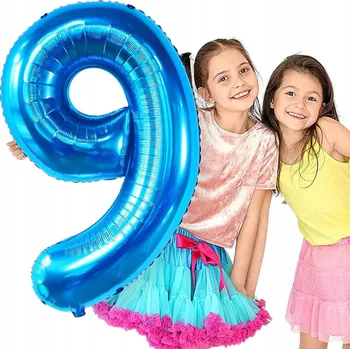 Balónek FÓLIOVÝ BALÓN ČÍSLICE 9 MODRÝ NAROZENINY 100 cm