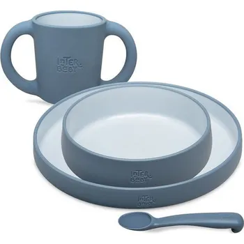 dětská jídelní sada Interbaby Jídelní set Modrý