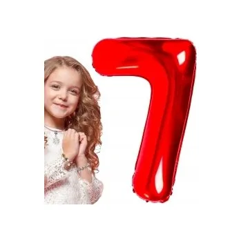 Balónek FÓLIOVÝ BALÓNEK ČÍSLICE 7 ČERVENÝ NAROZENINY 80cm