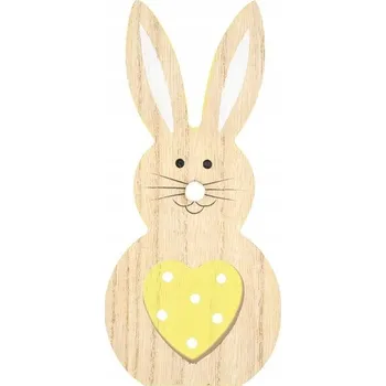 Bytová dekorace Anděl Přerov Dřevěný Zajíc Výška 20 Cm Žlutý