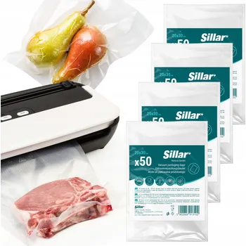 Potravinová fólie 4x Sillar Sáčky Fólie na balení potravin do svařovacího stroje 20x30 cm 50 Ks