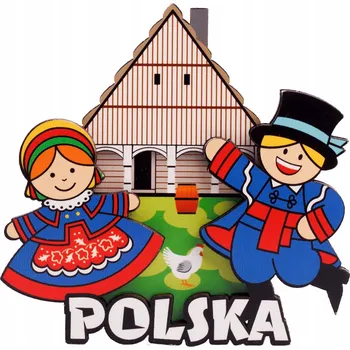 Obraz DŘEVĚNÁ LIDOVÁ MAGNET NA LEDNICI - KUJAWSKA PÁR FOLKSTAR