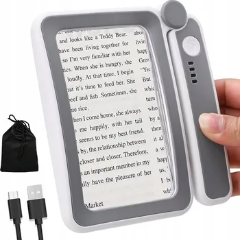 Lupa SKLÁDACÍ LUPA NA ČTENÍ, LUPA SKLO ZVĚTŠOVACÍ NA ČTENÍ 4X S 10 LED