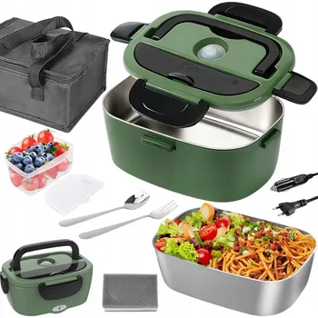 Svačinový box LUNCH BOX ELEKTRICKÁ TERMOSKA NA JÍDLO AUTOMOBILOVÁ VYHŘÍVANÁ S TAŠKOU 1.5 L