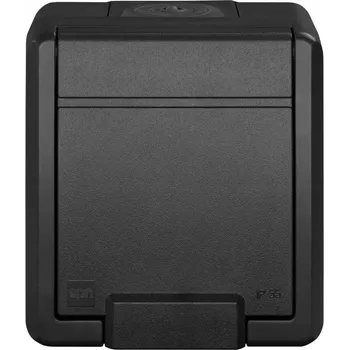 Elektrická zásuvka Jednoduchá vodotěsná zásuvka IP55 nástěnná AQUANT 2K EPN 5041-17