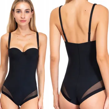 Body Dámské zeštíhlující a modelující body bezešvé hladké černé Sielei 75B