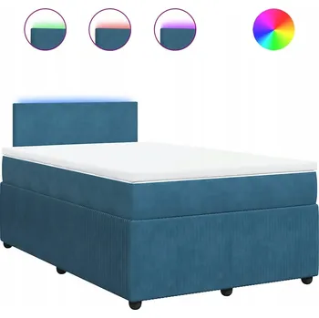 Postel Kontinentální postel s LED osvětlením, modrá, 190 x 120 x 100,5 cm