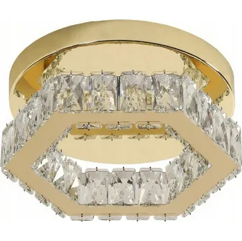 ELEGANTNÍ MODERNÍ KŘIŠŤÁLOVÝ LUSTR stropní svítidlo LED 3 BARVY ZLATÁ