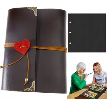 Fotoalbum ALBUM SCRAPBOOK NA FOTKY K VLEPOVÁNÍ FOTOALBUM KOŽENÉ K ZDOBENÍ