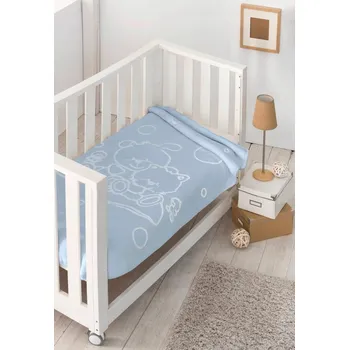 Dětská deka Dětská bavlněná deka 110x140 modrá GATO - měkká prémiová zavinovačka