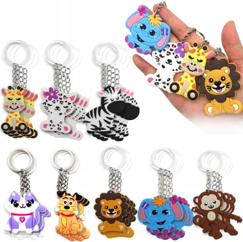 Obraz 16x SILIKONOVÉ PŘÍVĚSKY NA KLÍČE PRO DĚTI ZVÍŘÁÁTKA NA BATOH NA MIKULÁŠE VÁNOCE