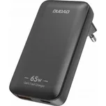 Dudao GaN A65Q 65W USB-A / USB-C PD ultratenká cestovní nabíječka do zásuvky EU / US - černá