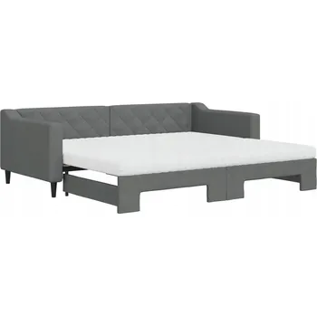 Pohovka Tmavě šedá rozkládací pohovka s funkcí spaní 223 x 100 x 67 cm, rozložená 223 x 192,5 cm