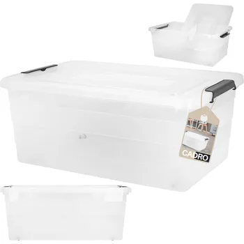 Úložný box Plastový box s víkem 40l na kolečkách, úložný box na hračky, uzavíratelný