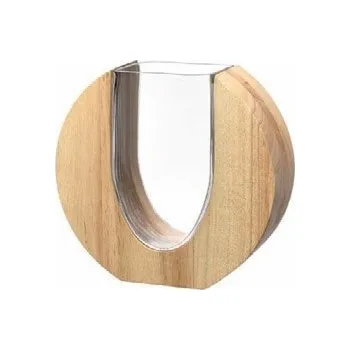 Váza Leonardo Váza dřevo/sklo 19cm LEGNO -