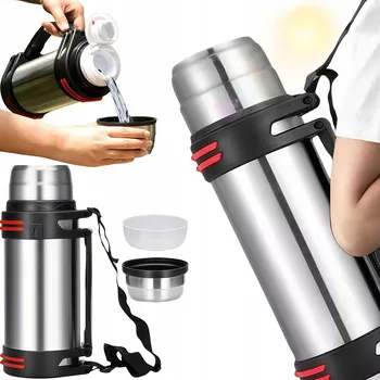 Termoska PŘENOSNÁ TERMOSKA 3000ML OCEL 304 S POPRUHEM, NEPROPUSTNÁ A POHODLNÁ