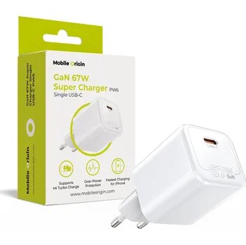 Mobilní telefon Mobile Origin GaN 67W Super Charger Single USB-C PW6 MO-67W-PW6
