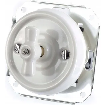 vypínač KERAMICKÝ KŘÍŽOVÝ ZAPUŠTĚNÝ VYPÍNAČ BÍLÝ