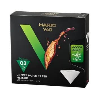 Filtr do kávovaru Hario Meteor papírové filtry V60-02 - 50 ks - bělené [VCF-02-50MT]